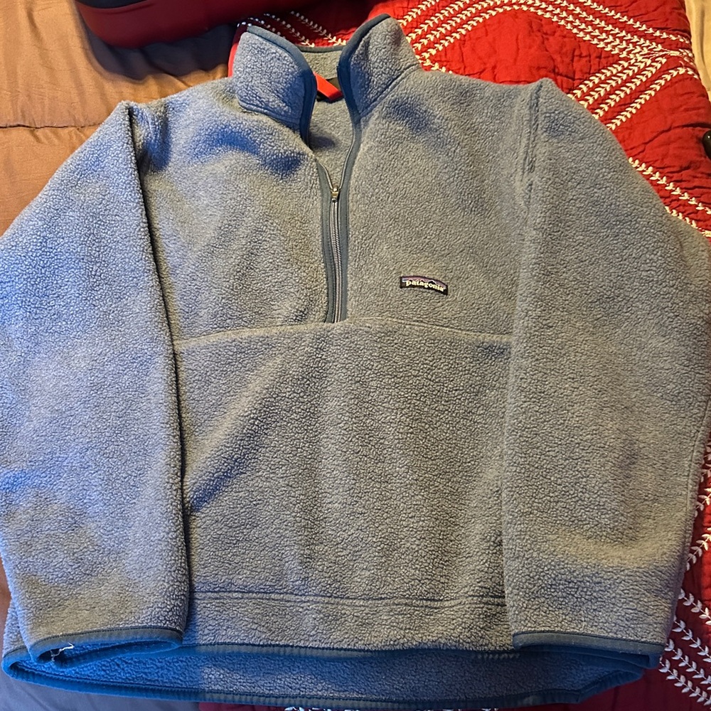 Patagonia  Blue Zip-Up Fleece Sweater